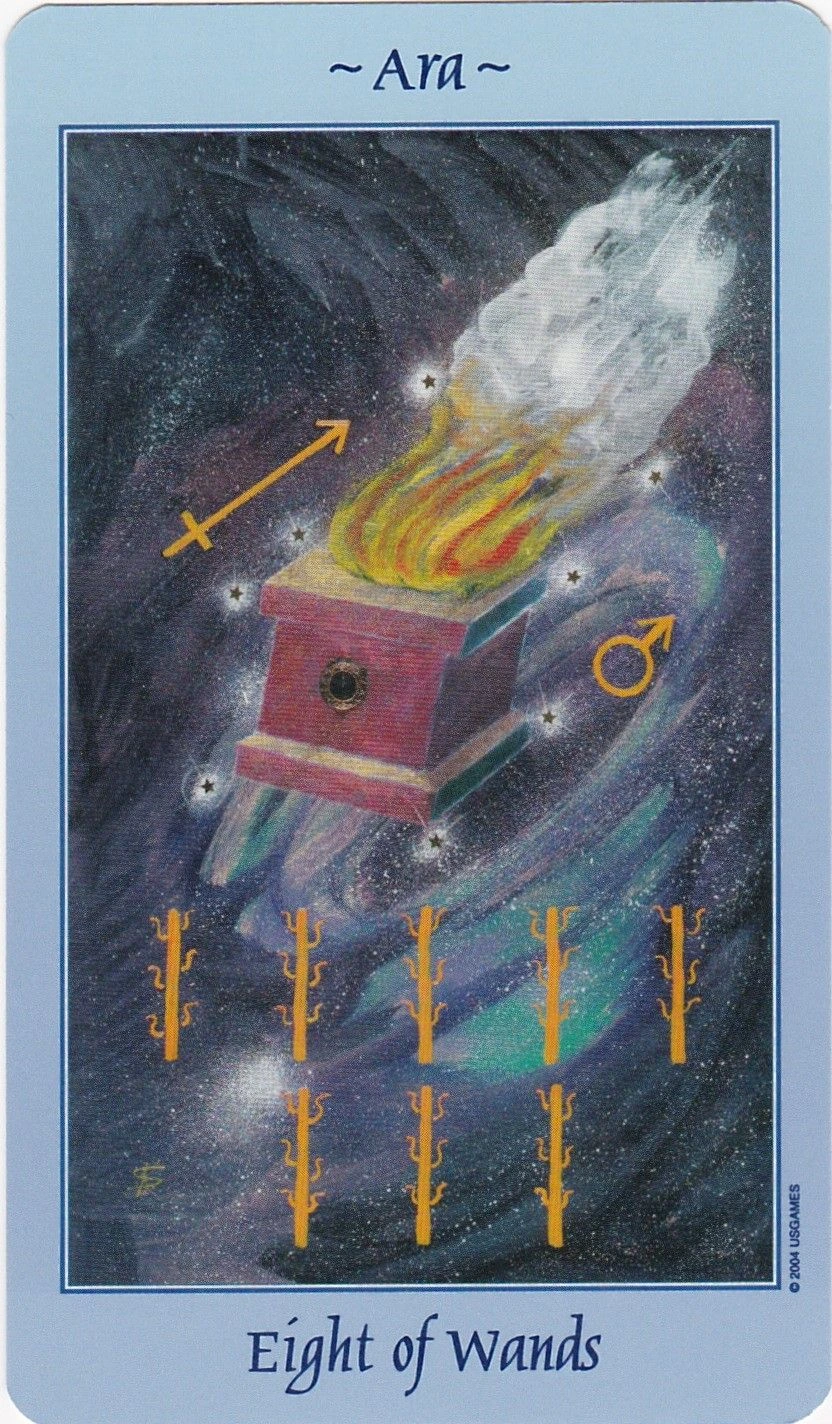 Eight of Wands - Celestial Tarot - Tarot Deck by Kay Steventon and Brian Clark