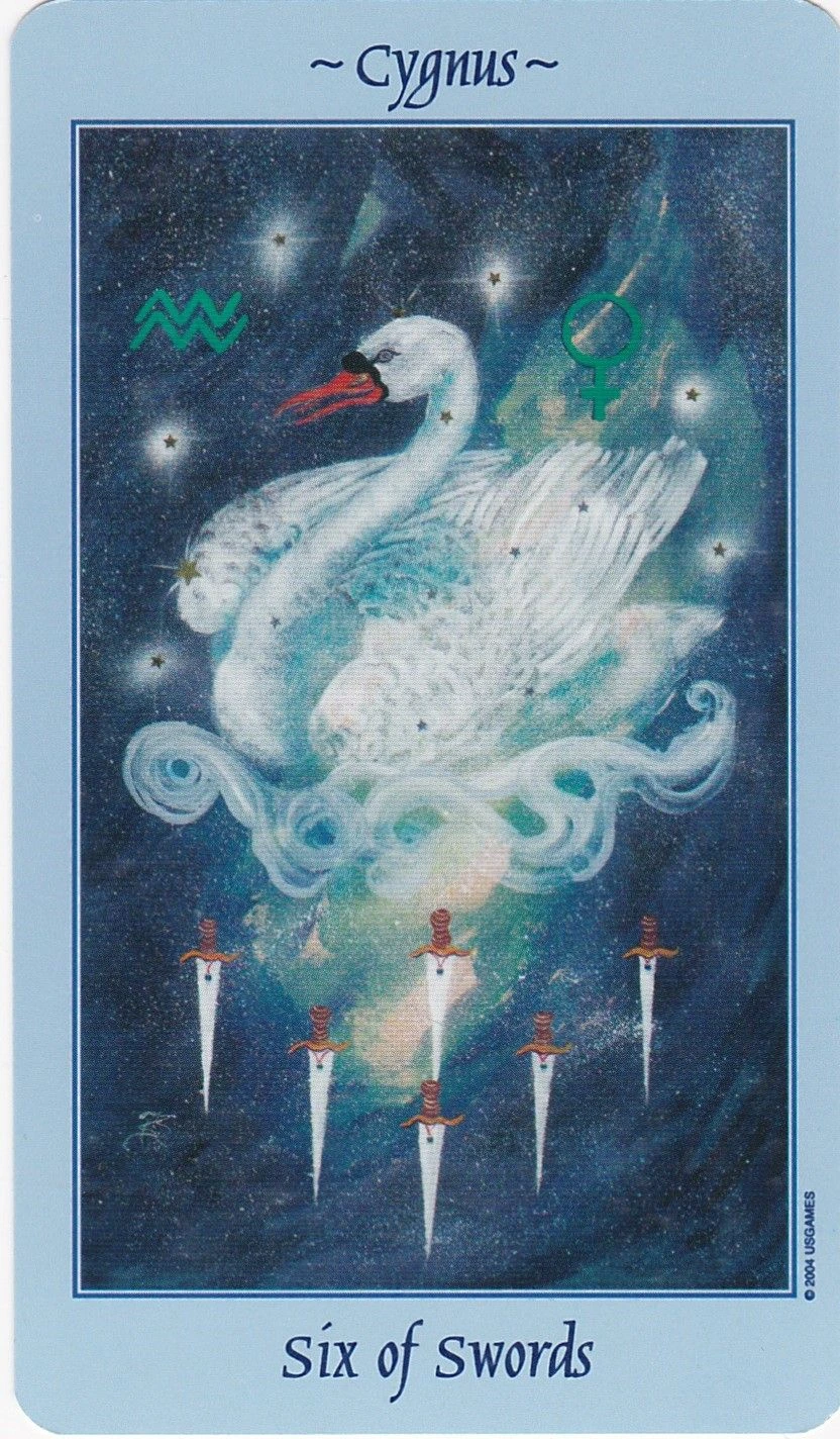 Celestial Tarot Review 10 Six of Swords from the Celestial Tarot