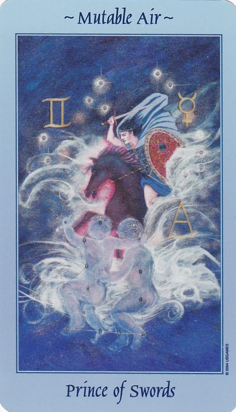 Prince of Swords - Celestial Tarot - Tarot Deck by Kay Steventon and Brian Clark