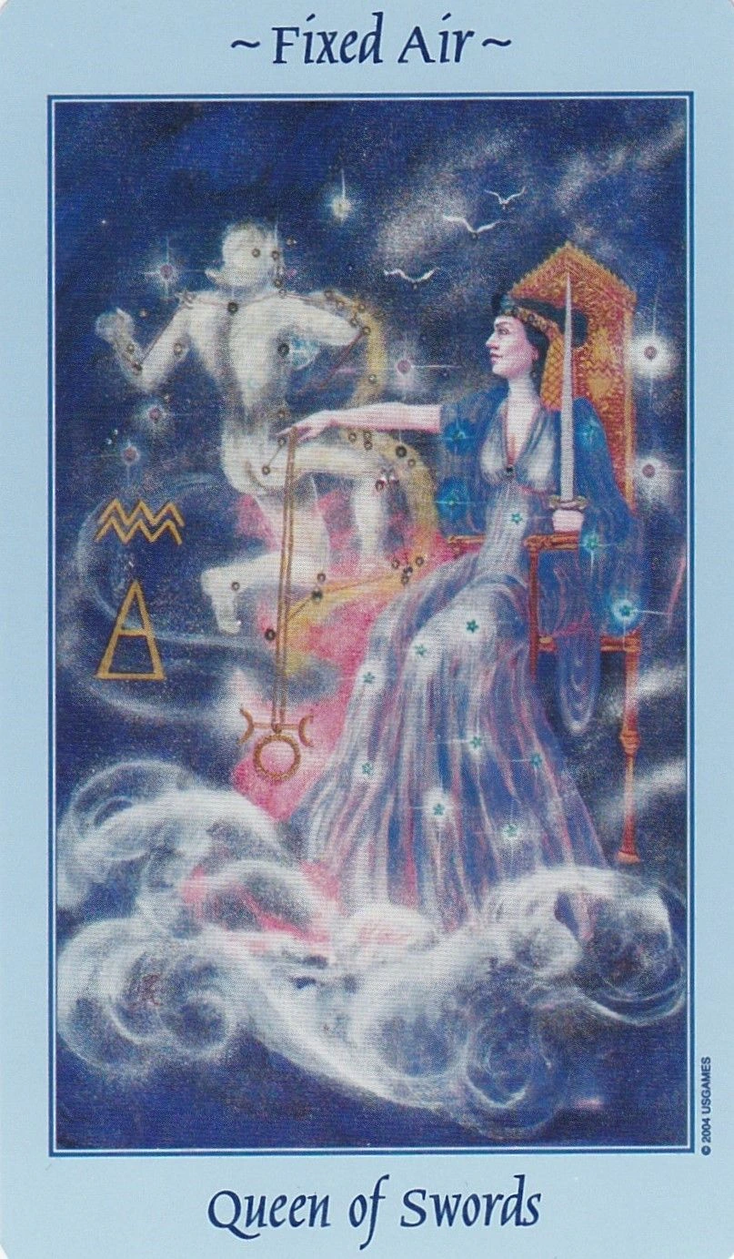 Queen of Swords - Celestial Tarot - Tarot Deck by Kay Steventon and Brian Clark