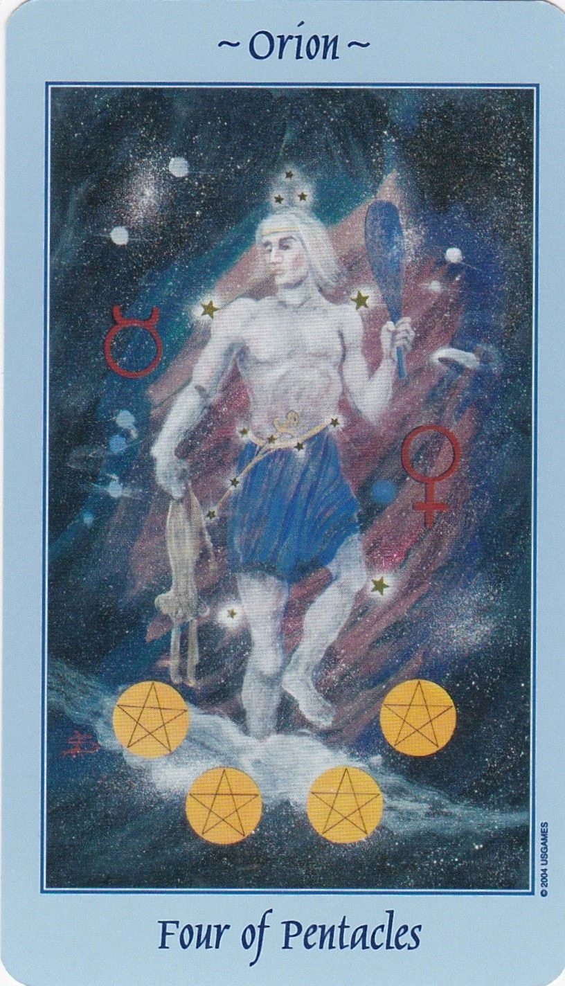 Four of Pentacles - Celestial Tarot - Tarot Deck by Kay Steventon and Brian Clark