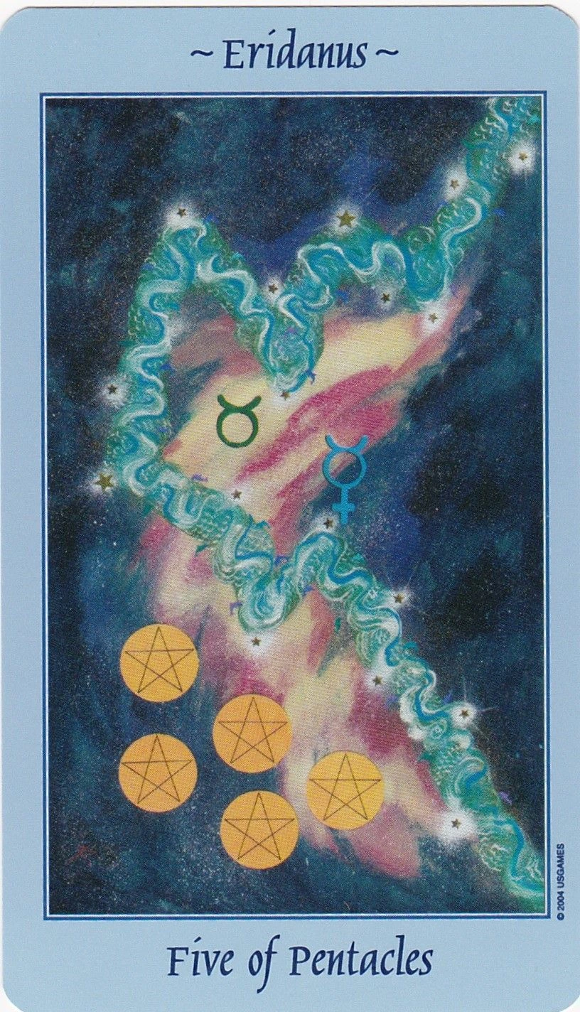 Five of Pentacles - Celestial Tarot - Tarot Deck by Kay Steventon and Brian Clark