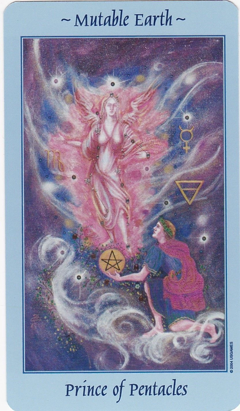 Prince of Pentacles - Celestial Tarot - Tarot Deck by Kay Steventon and Brian Clark