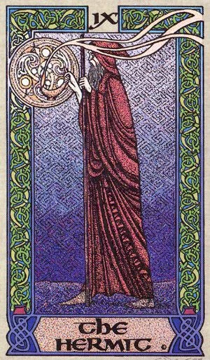 The Hermit card from The Celtic Tarot by Helena Paterson and Courtney Davis
