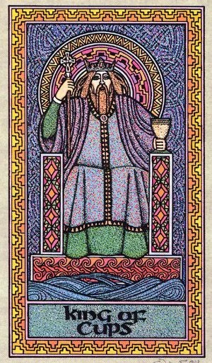 King of Cups card from The Celtic Tarot by Helena Paterson and Courtney Davis