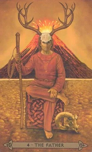 The Father card from the Celtic Tarot deck by Kristoffer Hughes, illustrated by Chris Down