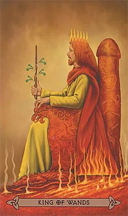 King of Wands card from the Celtic Tarot deck by Kristoffer Hughes, illustrated by Chris Down