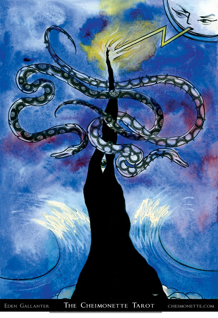 The Tower card from the The Cheimonette Tarot deck