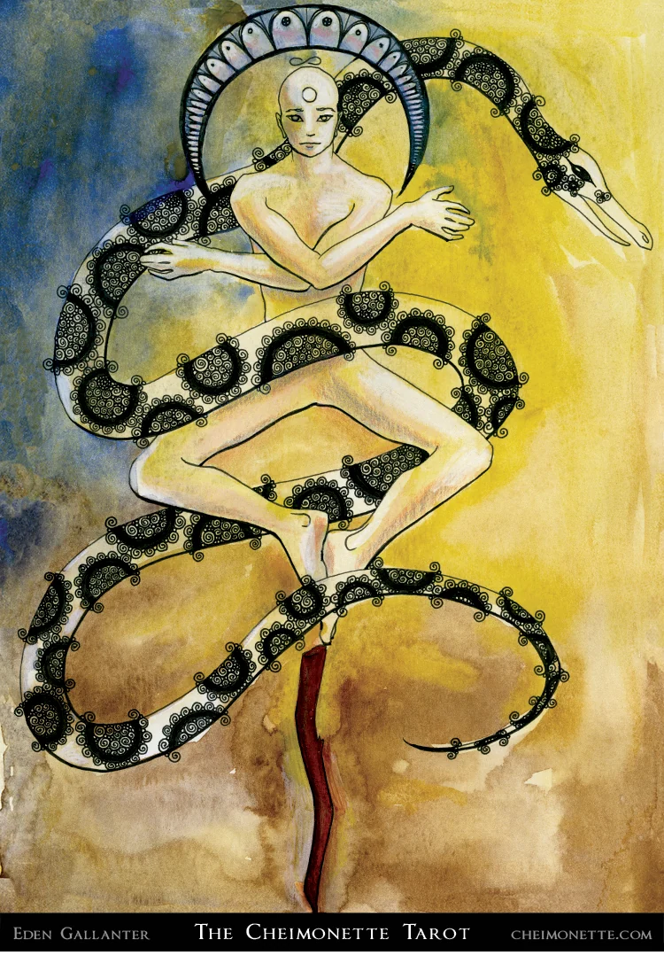 Ace of Staves card from the The Cheimonette Tarot deck