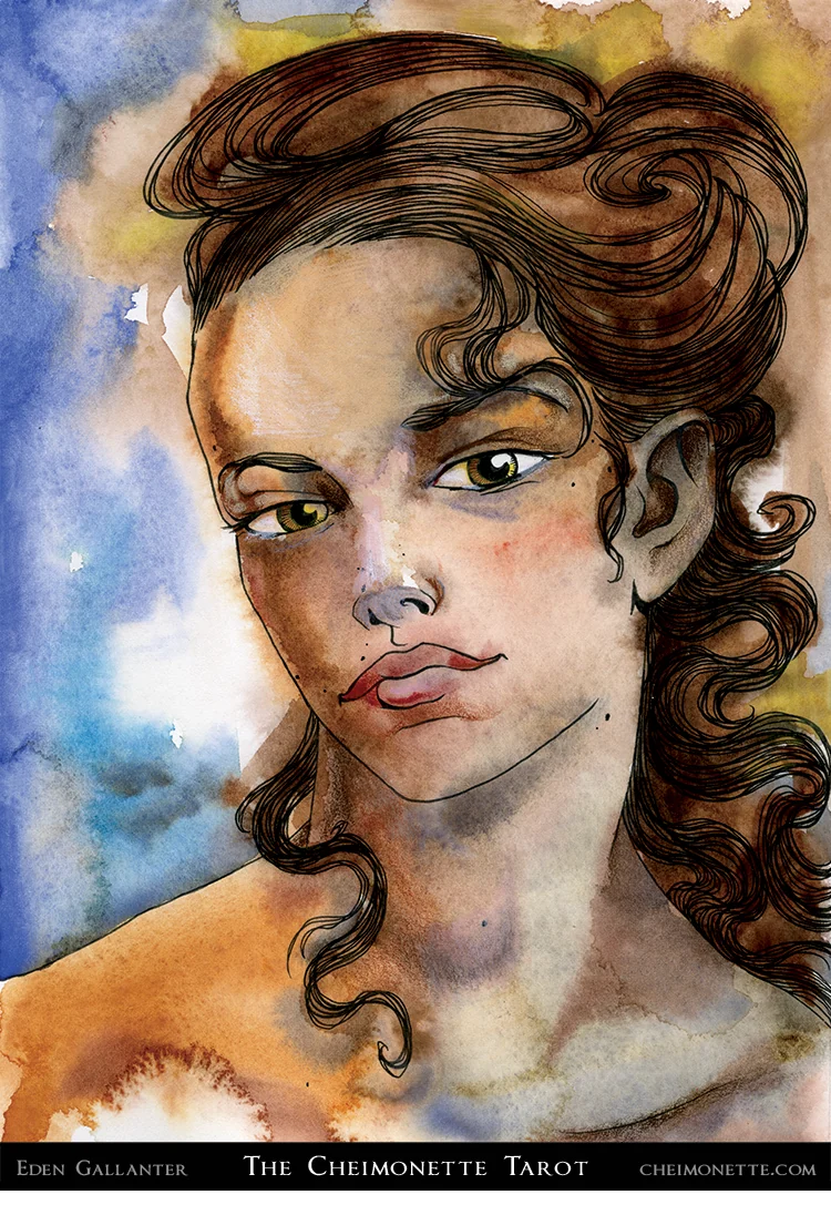 Princess of Staves card from the The Cheimonette Tarot deck