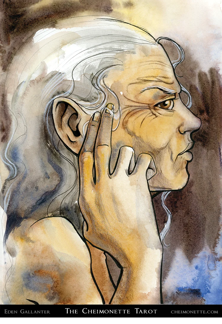 Queen of Staves card from the The Cheimonette Tarot deck