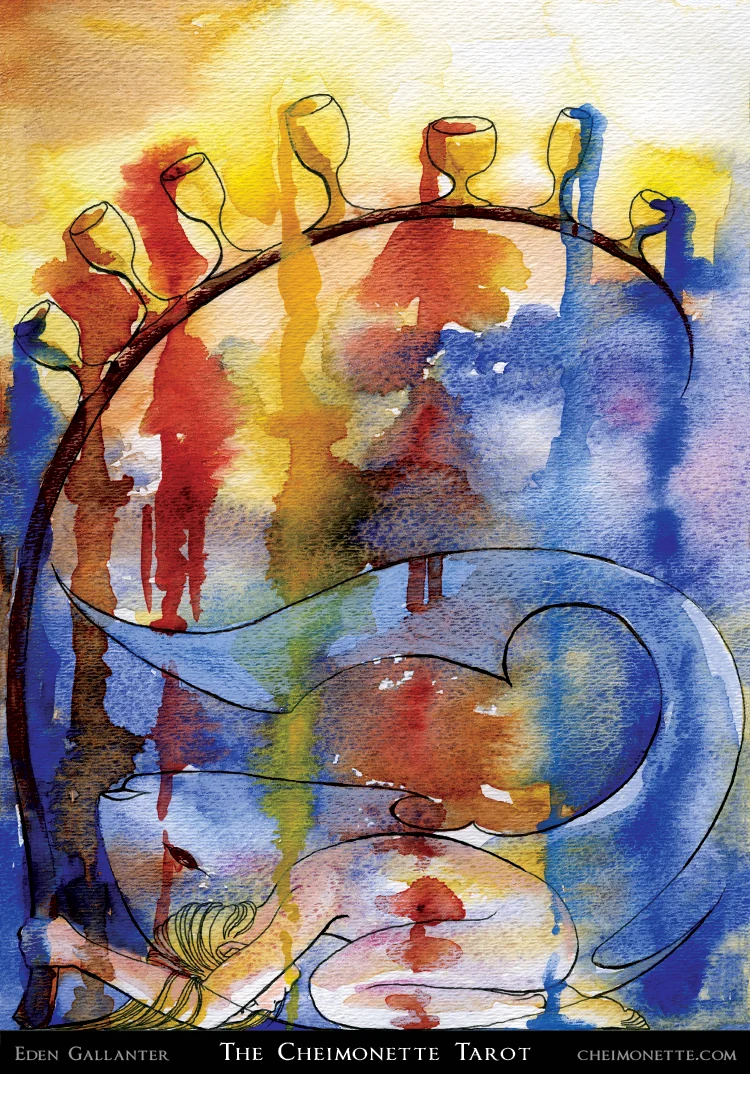 Seven of Cups card from the The Cheimonette Tarot deck