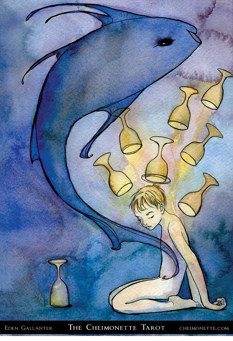 Eight of Cups card from the The Cheimonette Tarot deck