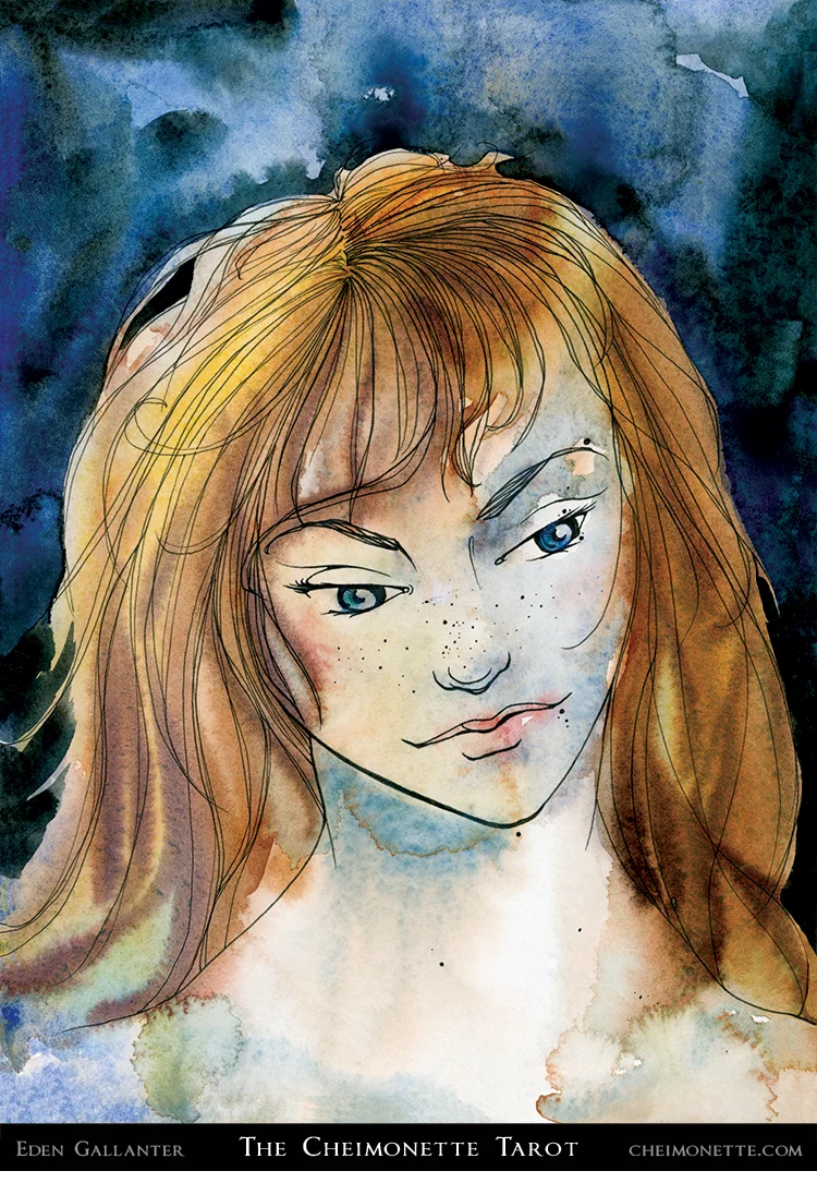 Princess of Cups card from the The Cheimonette Tarot deck
