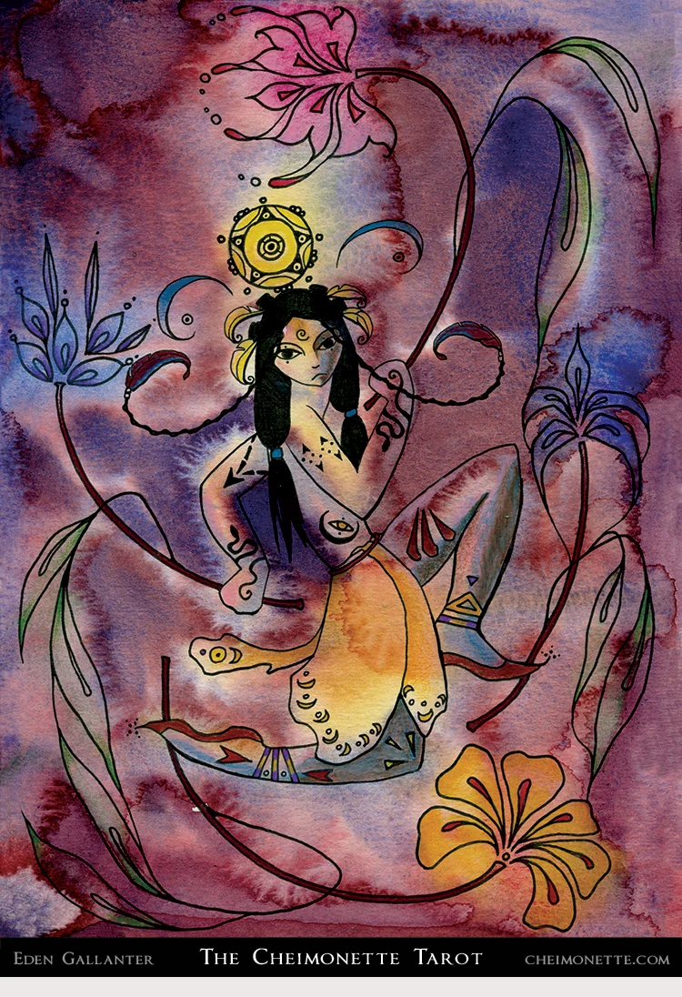 Ace of Disks card from the The Cheimonette Tarot deck