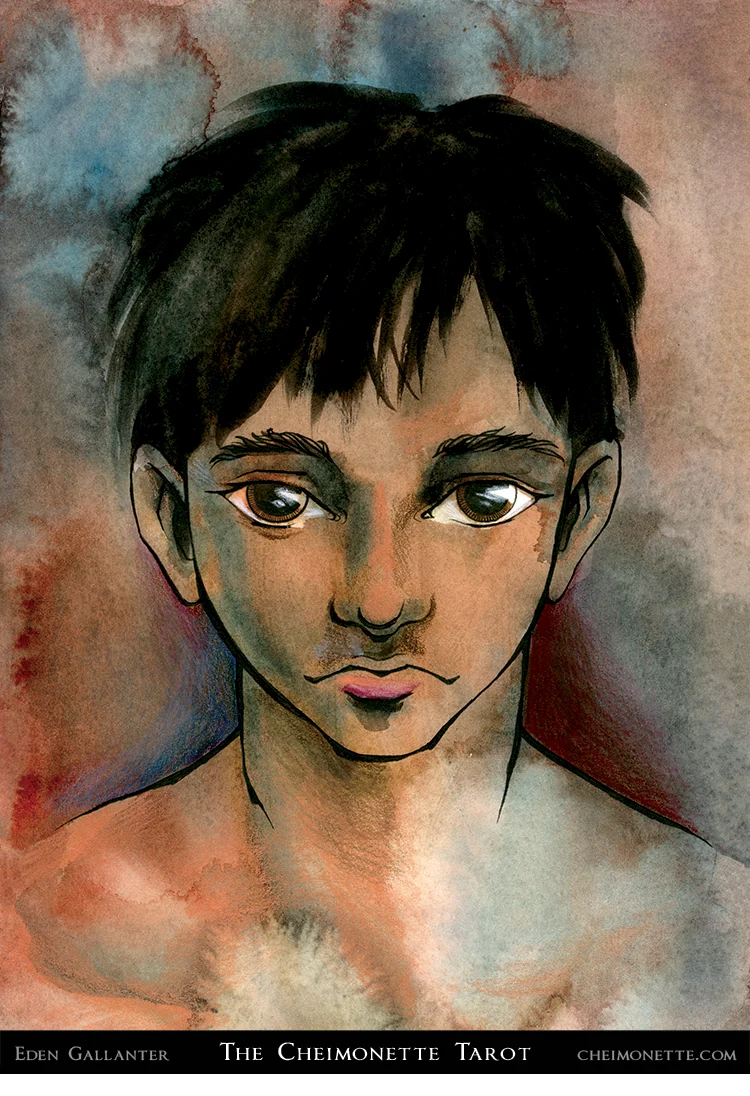 Prince of Disks card from the The Cheimonette Tarot deck