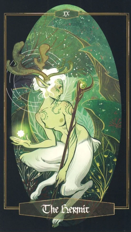 The Hermit card from Children of Litha Tarot Deck