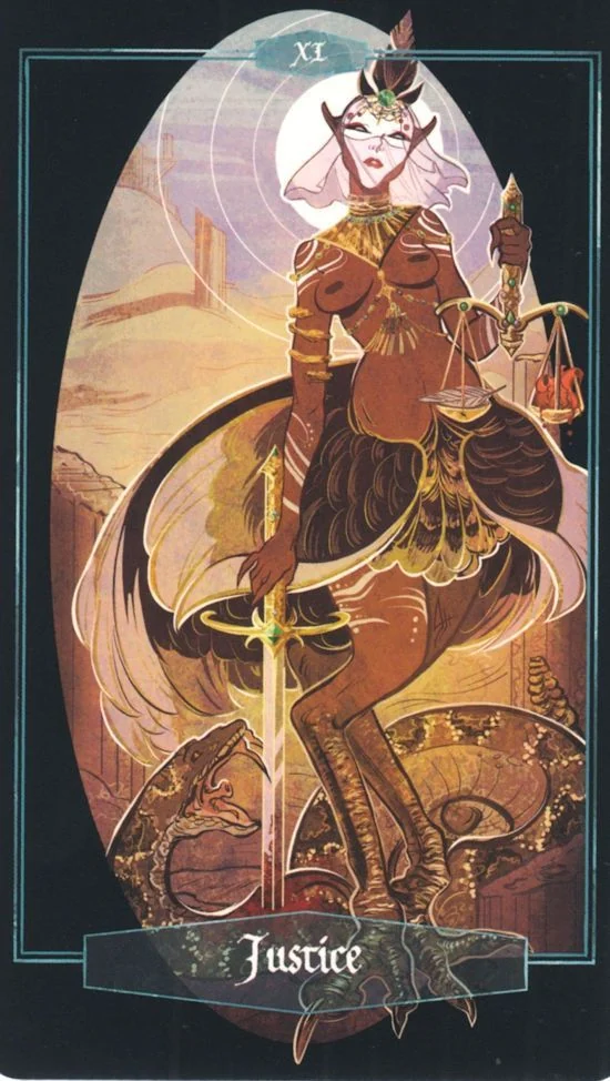 Justice card from Children of Litha Tarot Deck