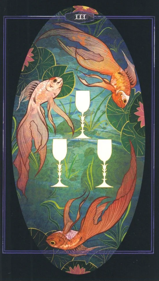 3 of Cups card from Children of Litha Tarot Deck