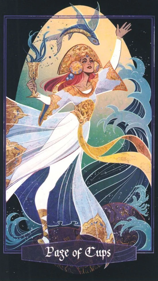 Page of Cups card from Children of Litha Tarot Deck