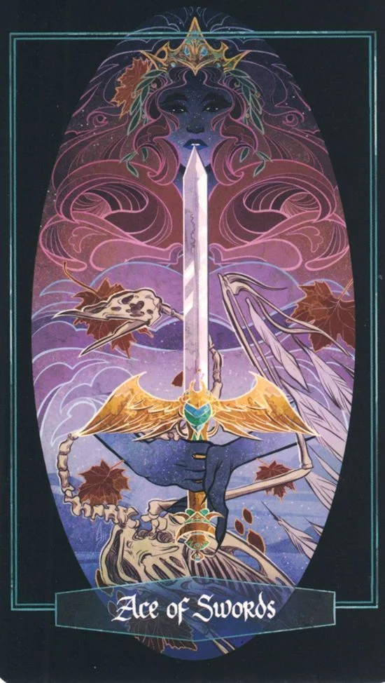 Ace of Swords card from Children of Litha Tarot Deck