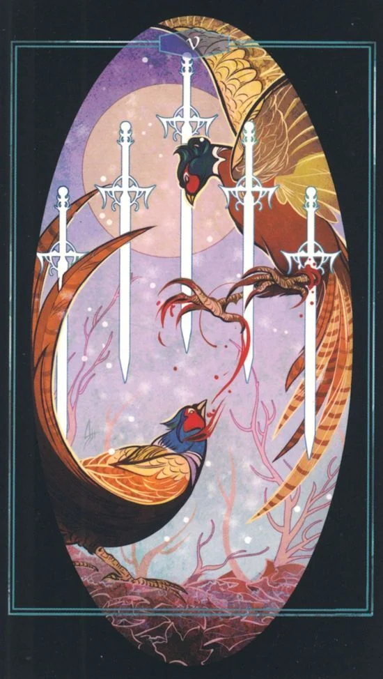 5 of Swords card from Children of Litha Tarot Deck