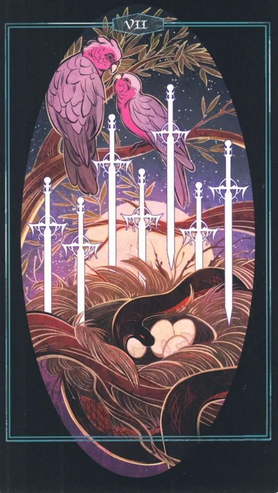 7 of Swords card from Children of Litha Tarot Deck