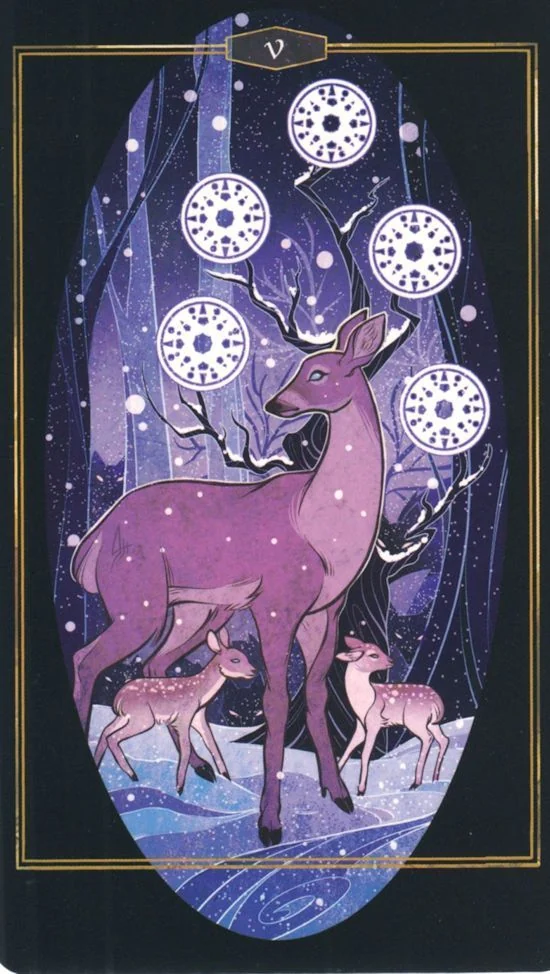 5 of Pentacles card from Children of Litha Tarot Deck