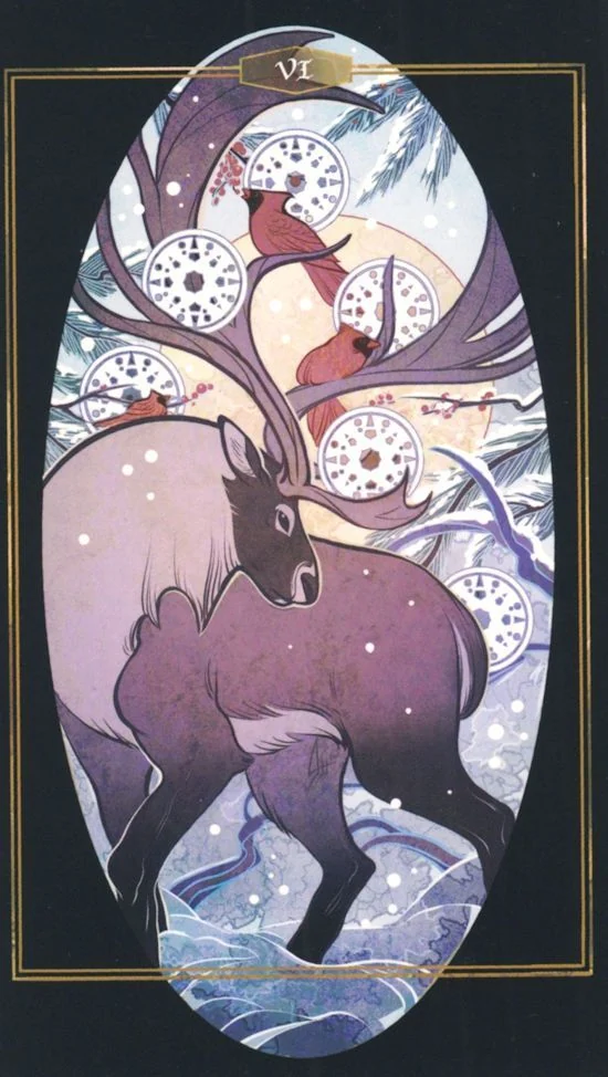 6 of Pentacles card from Children of Litha Tarot Deck