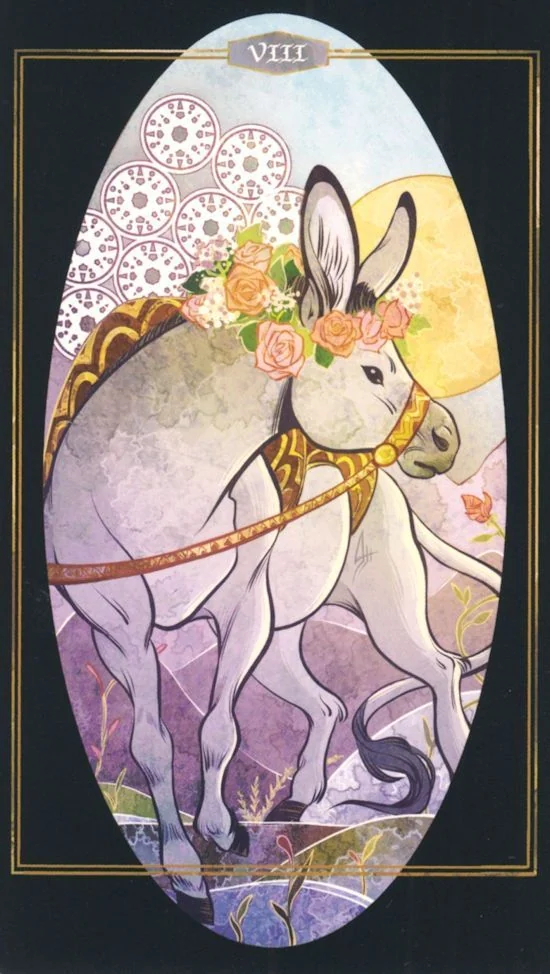 8 of Pentacles card from Children of Litha Tarot Deck
