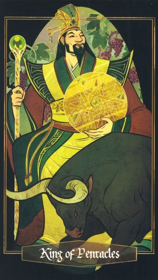 King of Pentacles card from Children of Litha Tarot Deck