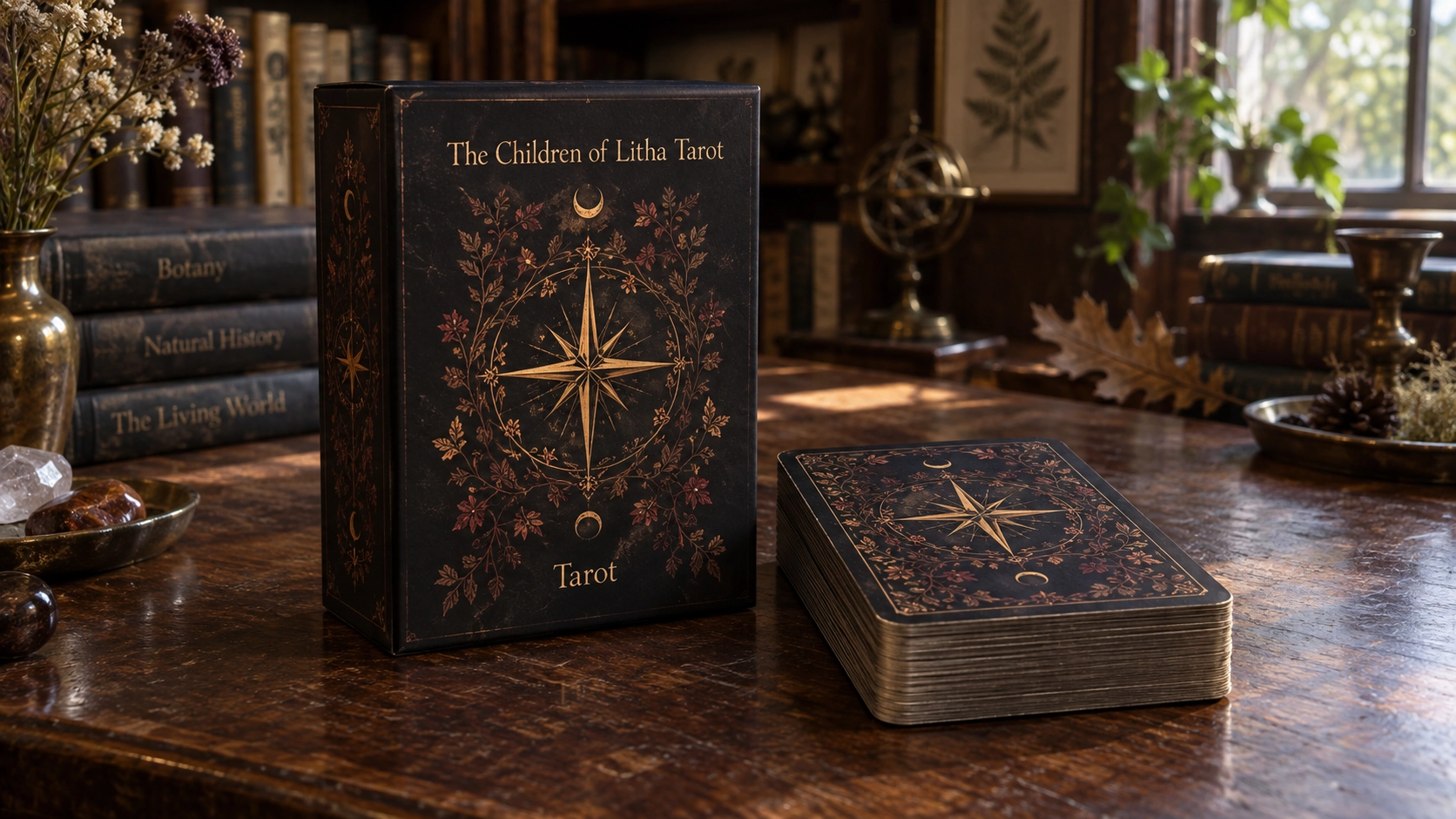 Children of Litha Tarot Deck by Alexandria Huntington Children of Litha Tarot Deck by Alexandria Huntington in a generated Black Edition library scene