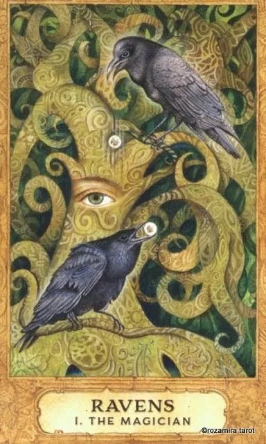 Ravens — I The Magician card from the Chrysalis Tarot deck