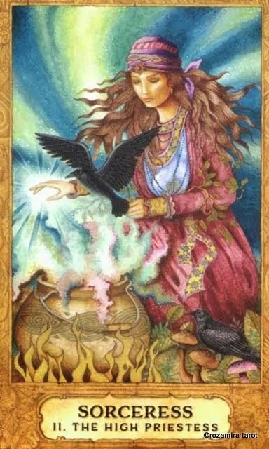 Sorceress — II The High Priestess card from the Chrysalis Tarot deck