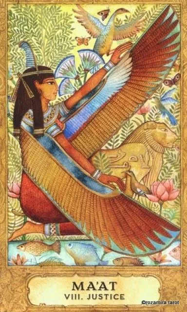 Justice — VIII Justice card from the Chrysalis Tarot deck
