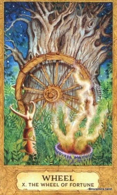 Wheel — X Wheel of Fortune card from the Chrysalis Tarot deck