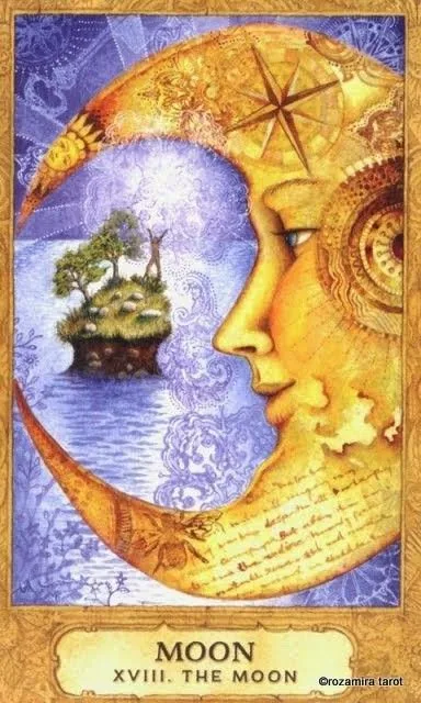 The Moon — XVIII The Moon card from the Chrysalis Tarot deck