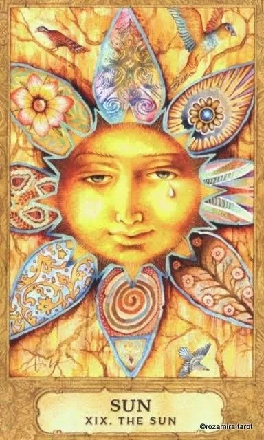 The Sun — XIX The Sun card from the Chrysalis Tarot deck