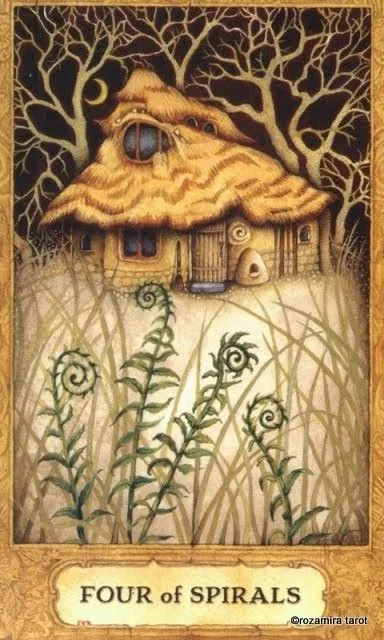 Four of Spirals card from the Chrysalis Tarot deck