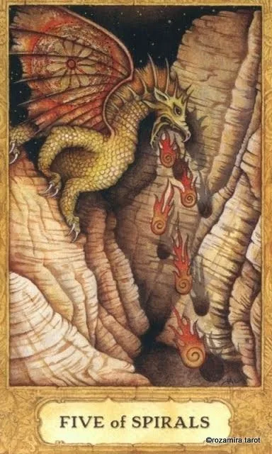 Five of Spirals card from the Chrysalis Tarot deck
