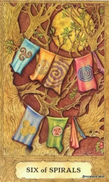 Six of Spirals card from the Chrysalis Tarot deck