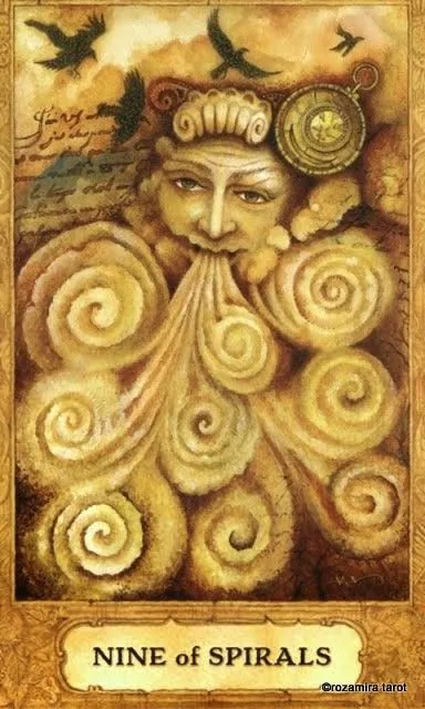 Nine of Spirals card from the Chrysalis Tarot deck