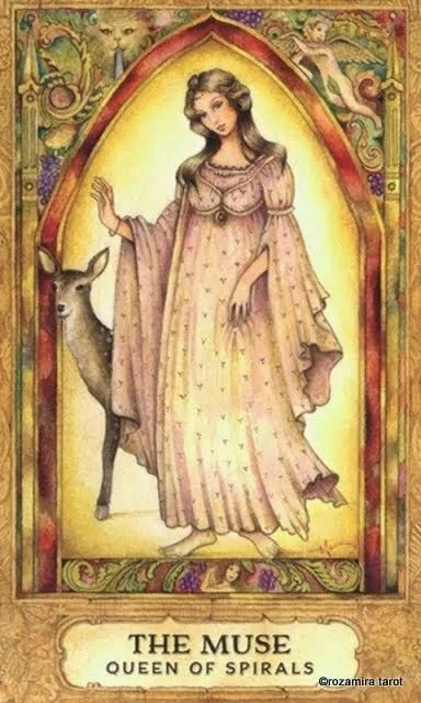The Muse — Queen of Spirals card from the Chrysalis Tarot deck