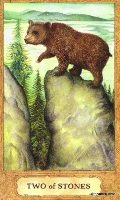 Two of Stones card from the Chrysalis Tarot deck
