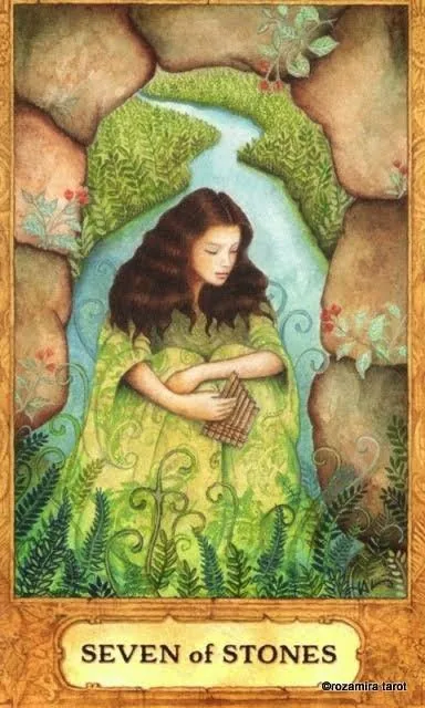 Seven of Stones card from the Chrysalis Tarot deck