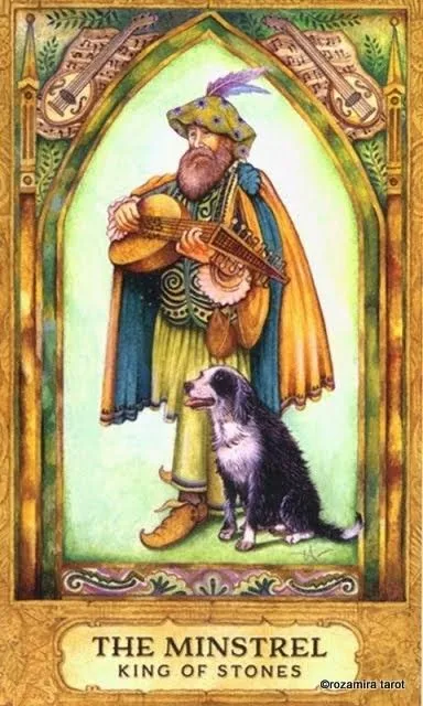 The Minstrel — King of Stones card from the Chrysalis Tarot deck
