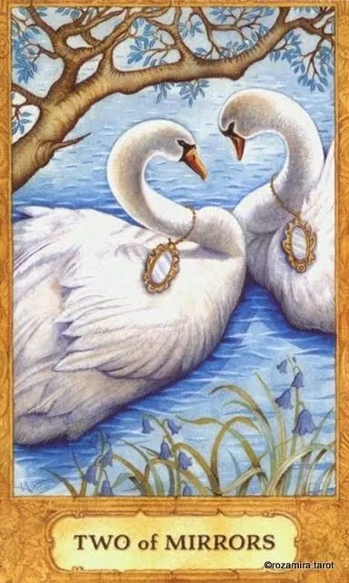 Two of Mirrors card from the Chrysalis Tarot deck