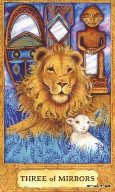Three of Mirrors card from the Chrysalis Tarot deck