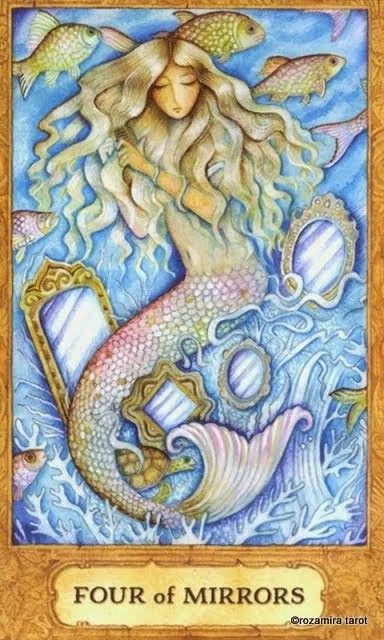 Four of Mirrors card from the Chrysalis Tarot deck