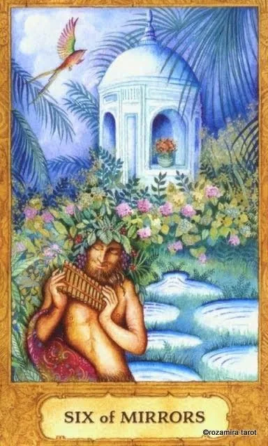 Six of Mirrors card from the Chrysalis Tarot deck